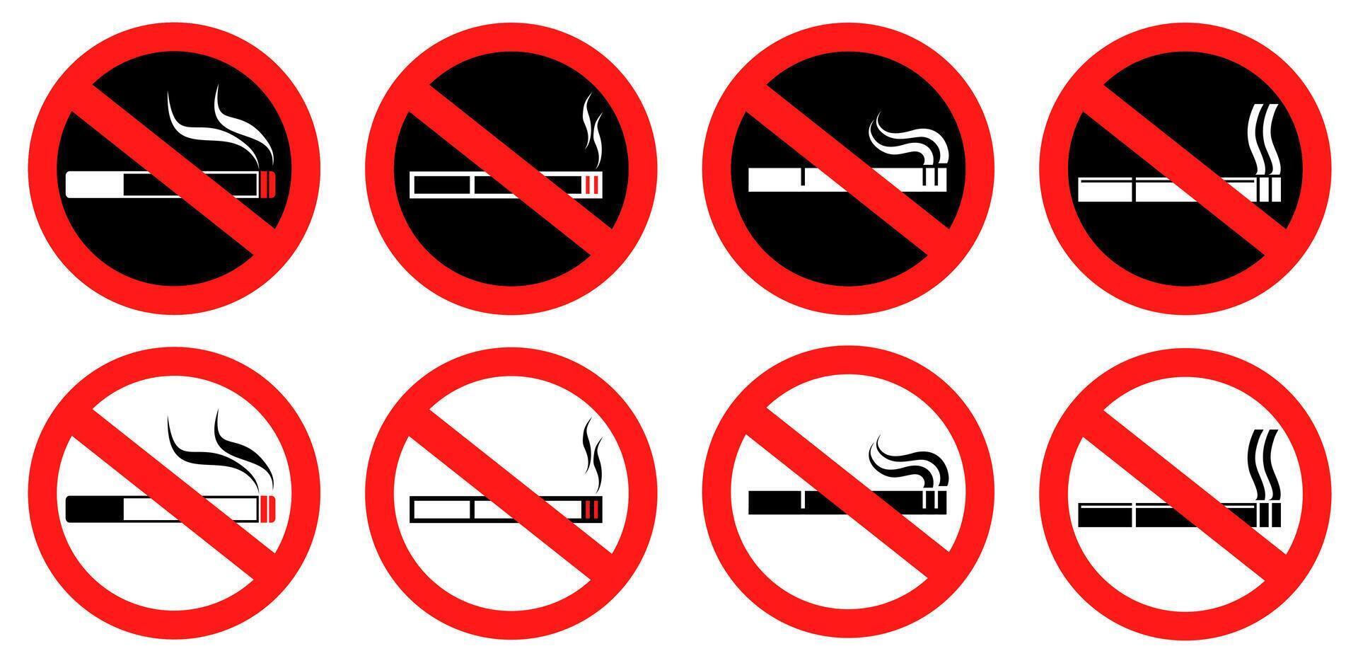 Banned symbol No Smoking sign vector illustration