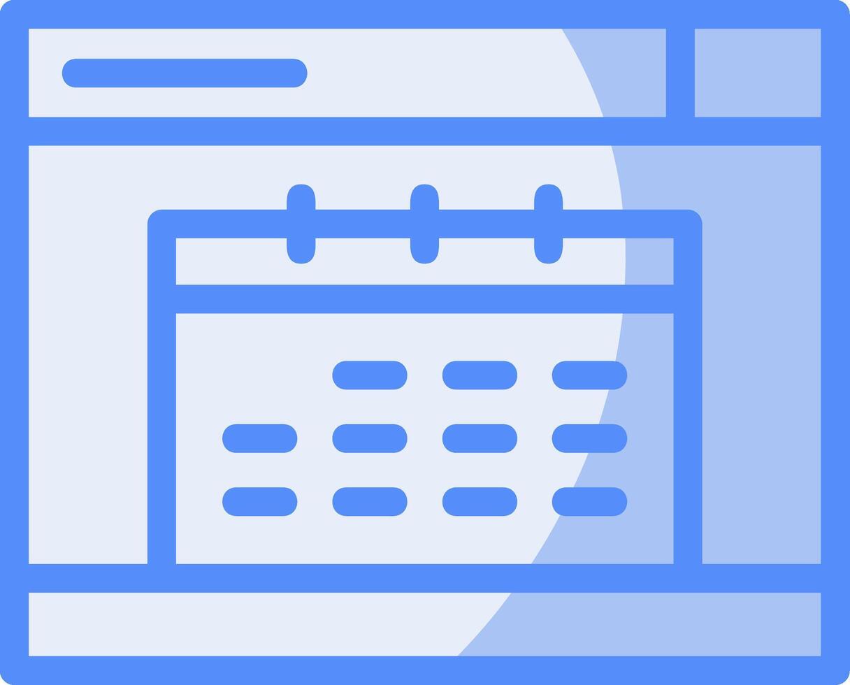 Calendar Line Filled Blue Icon vector