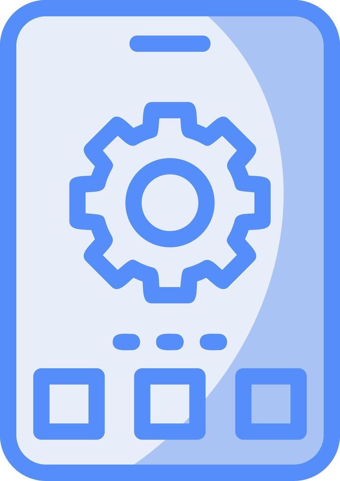 Settings Line Filled Blue Icon vector