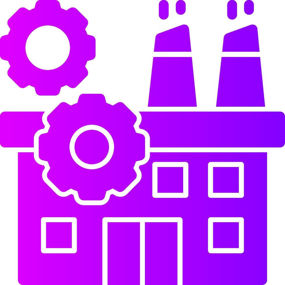 Industry Gear Glyph Gradient Icon vector