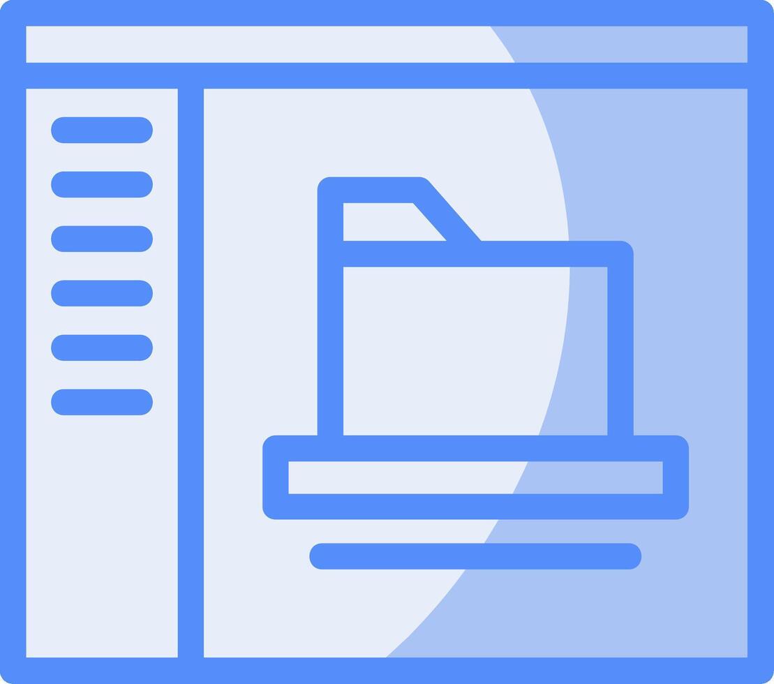 Folder Line Filled Blue Icon vector
