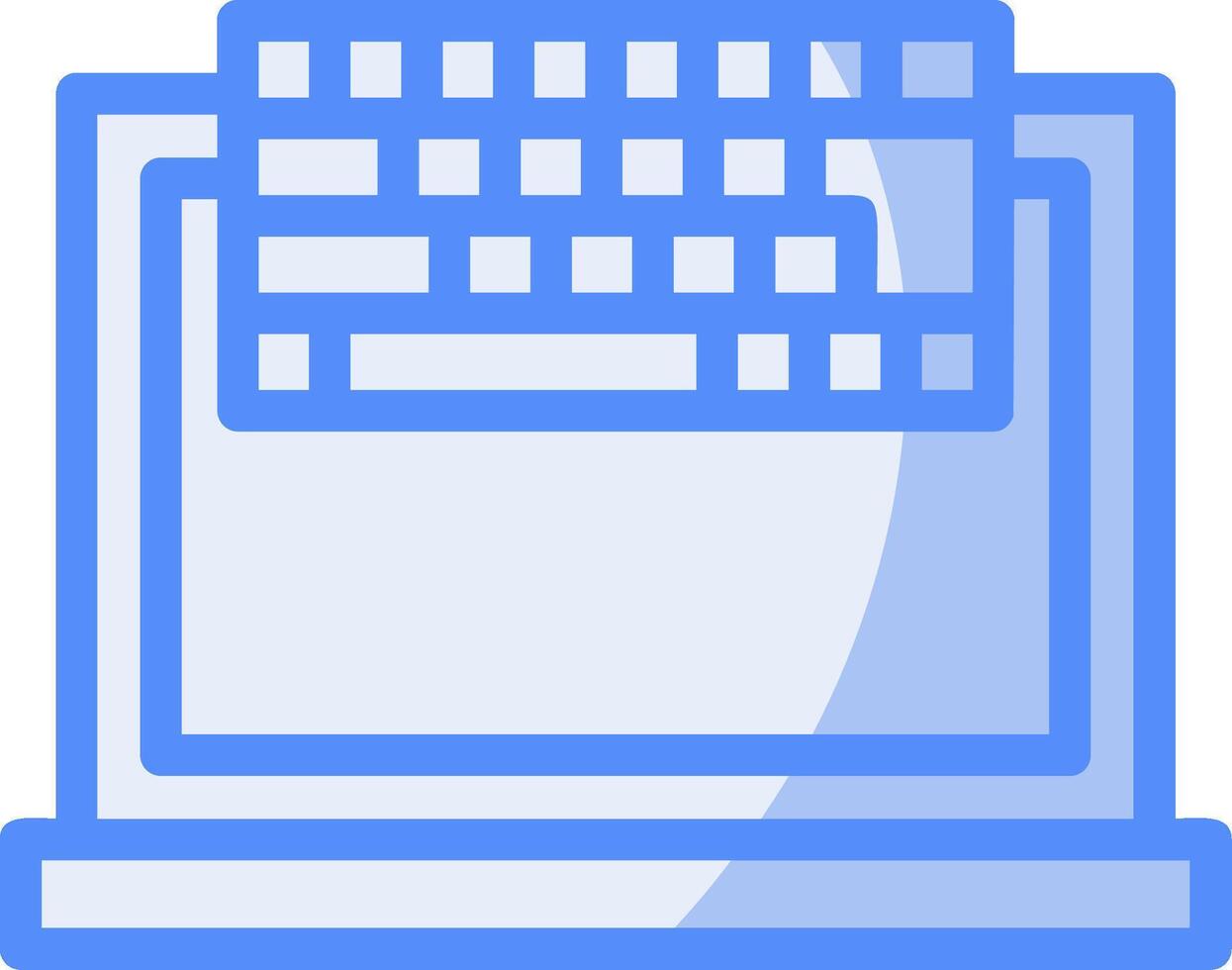 teclado línea lleno azul icono vector