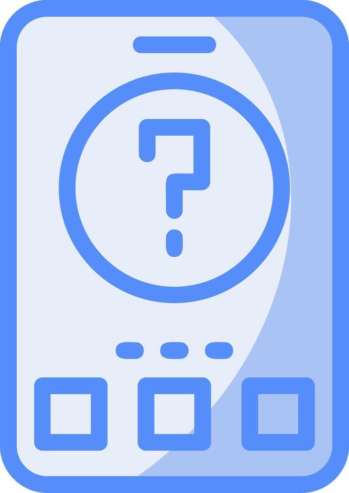 Question Mark Line Filled Blue Icon vector