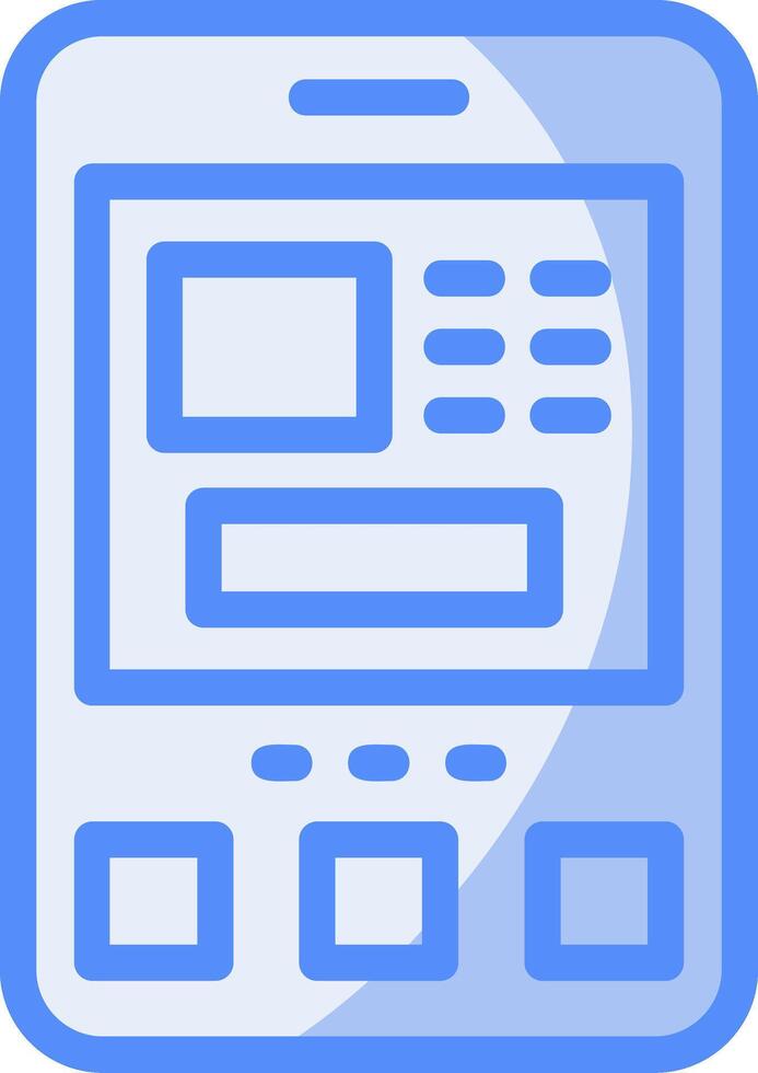 ATM Line Filled Blue Icon vector