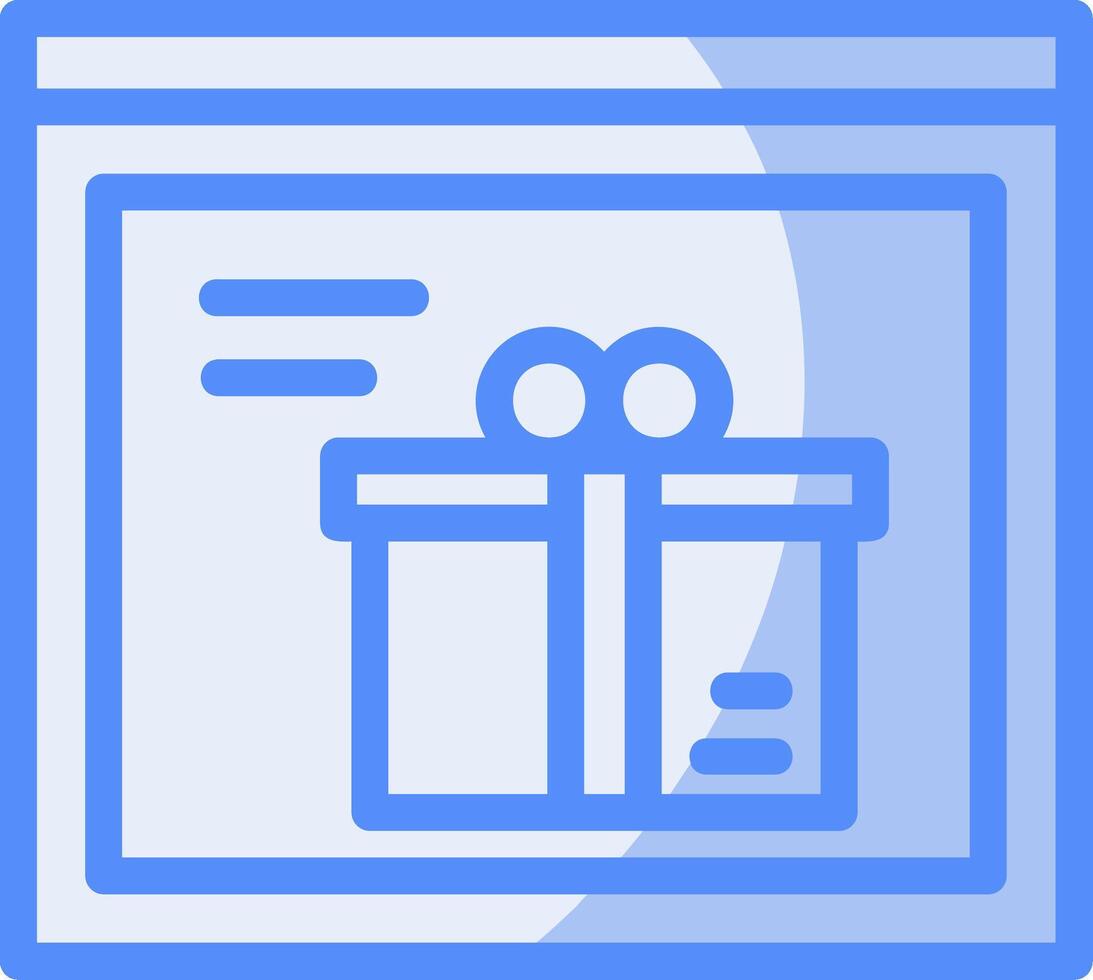 Gift Box Line Filled Blue Icon vector