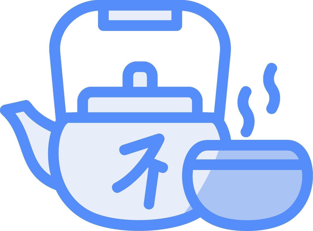 Tea Ceremony Line Filled Blue Icon vector