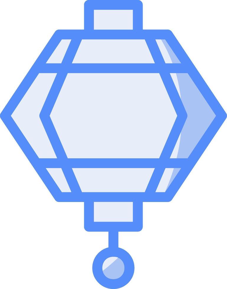 Lantern Line Filled Blue Icon vector