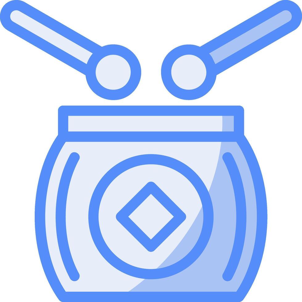 Drum Line Filled Blue Icon vector