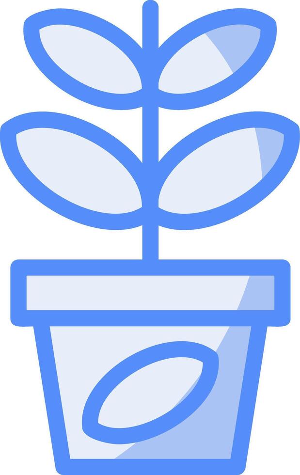 jade planta línea lleno azul icono vector