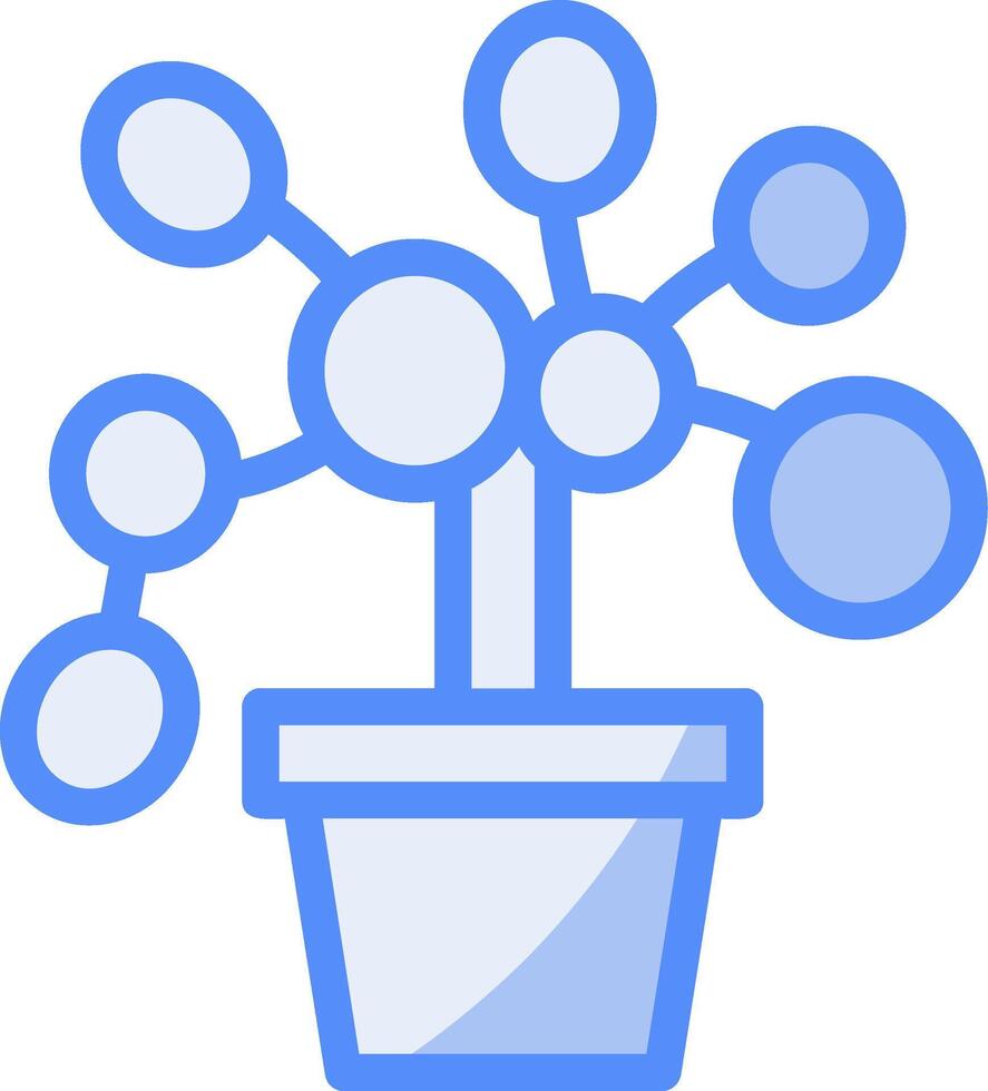 Money Tree Line Filled Blue Icon vector