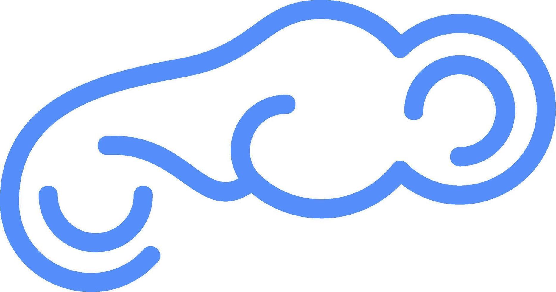 propicio nube línea lleno azul icono vector