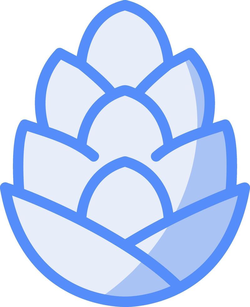 Pine Cone Line Filled Blue Icon vector