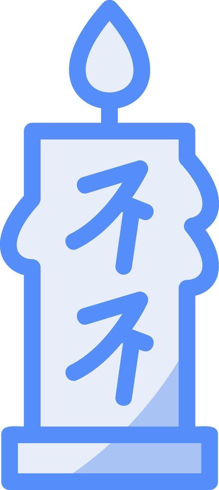 Candle Line Filled Blue Icon vector