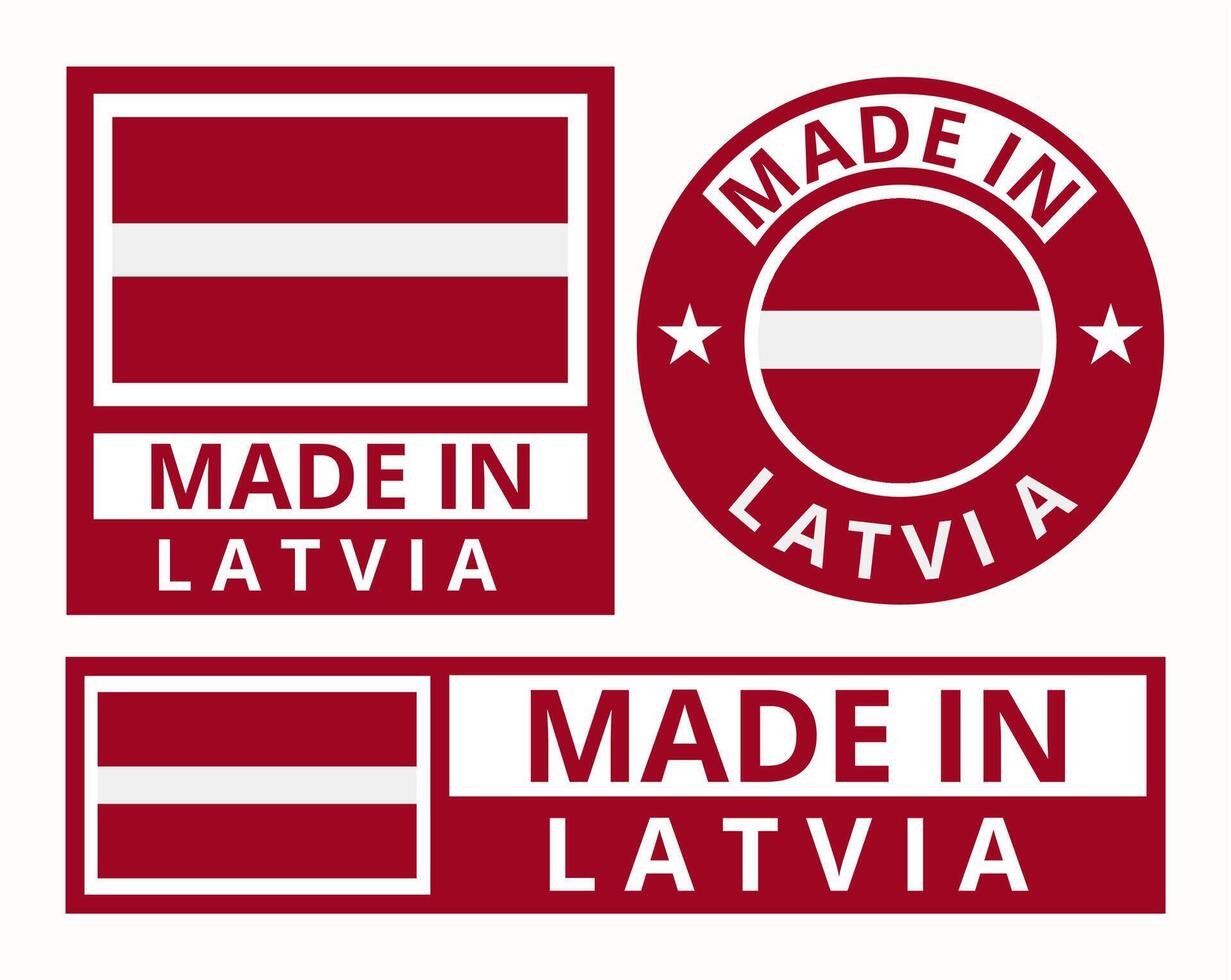 vector conjunto hecho en Letonia diseño producto etiquetas negocio íconos ilustración