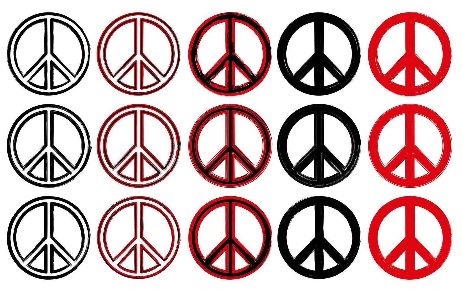 Set peace signs Grunge icon vector illustration