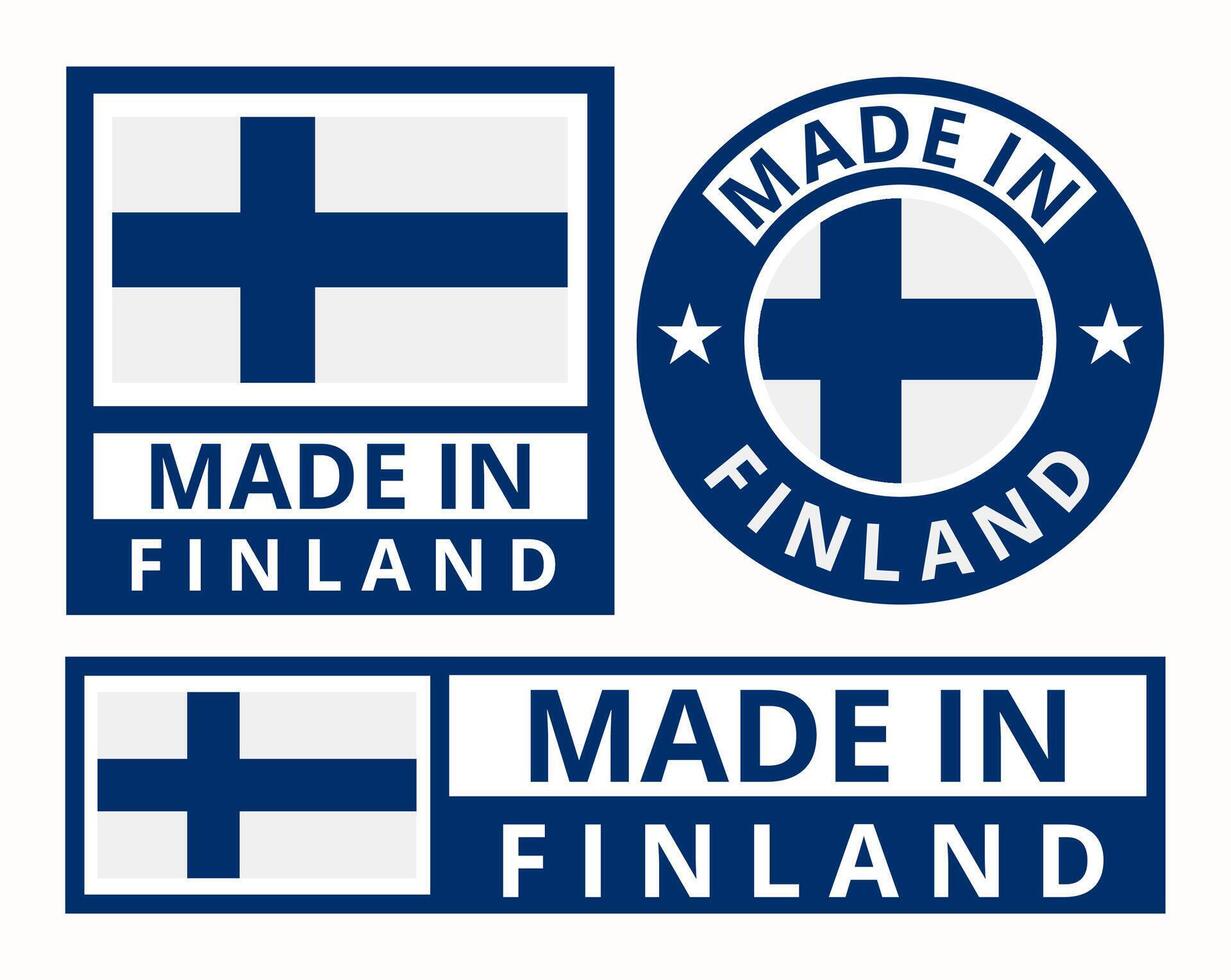 Vector set made in Finland design product labels business icons illustration