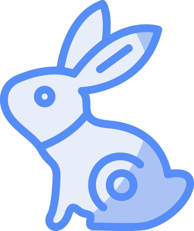 jade Conejo línea lleno azul icono vector