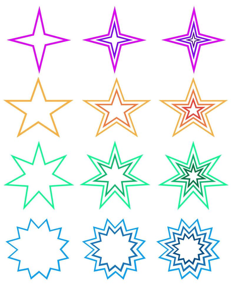 set vector collections stars burst icon illustrations