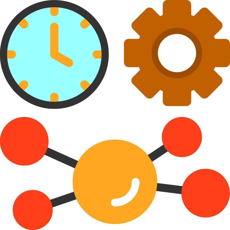 Time Tracking Flat Icon vector