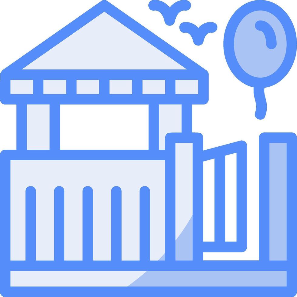 Amusement Park Line Filled Blue icon vector