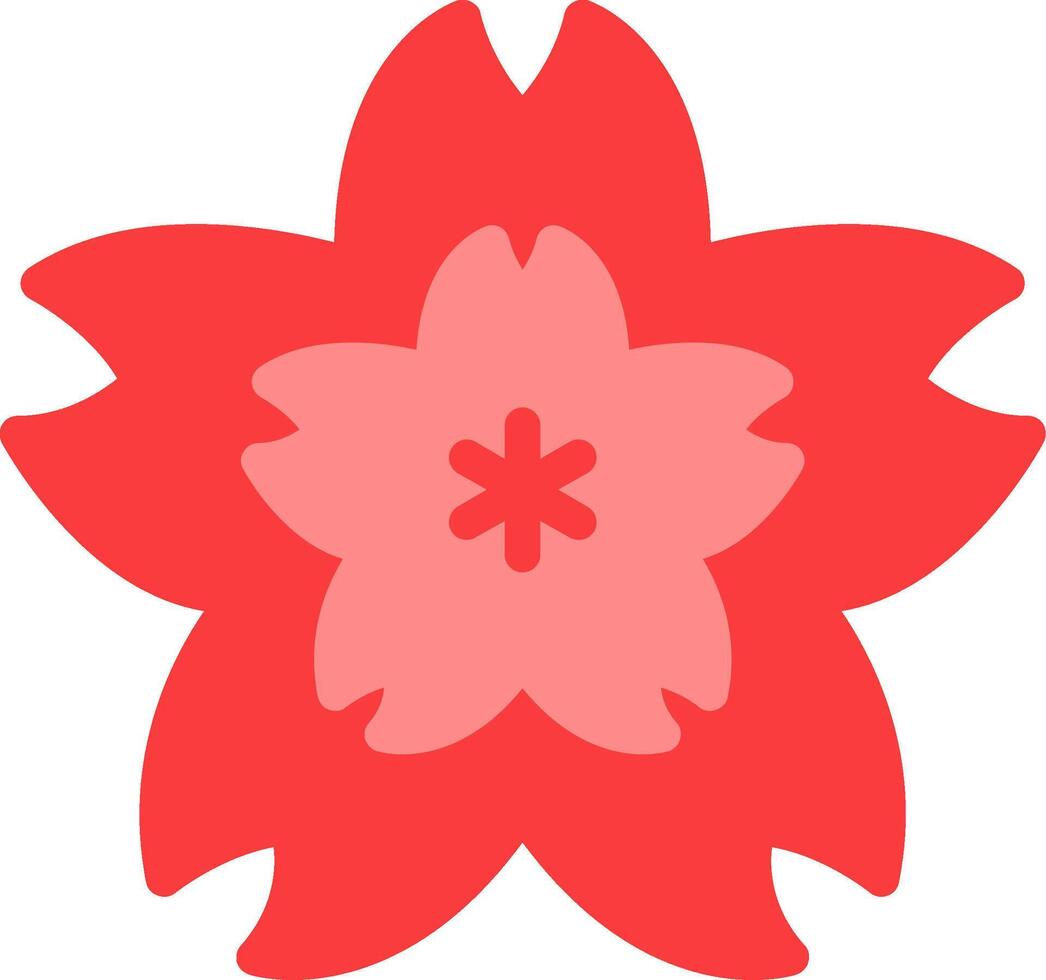 Cereza florecer plano icono vector