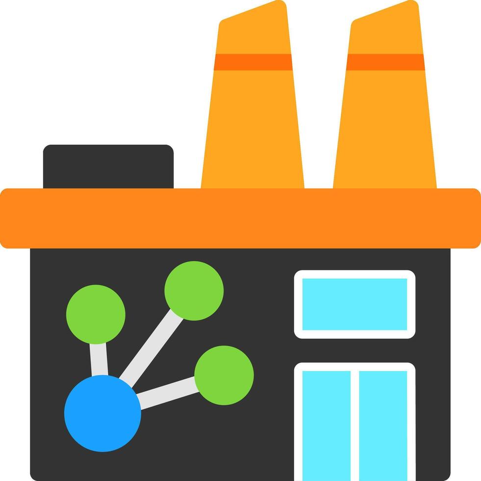 Industry Networking Flat Icon vector