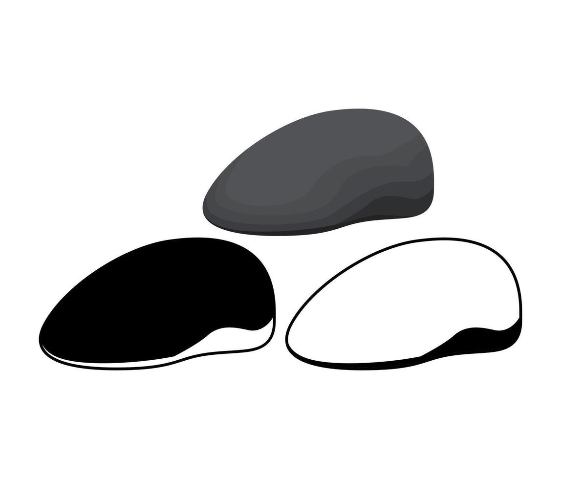 set ascot cap icon vector illustration