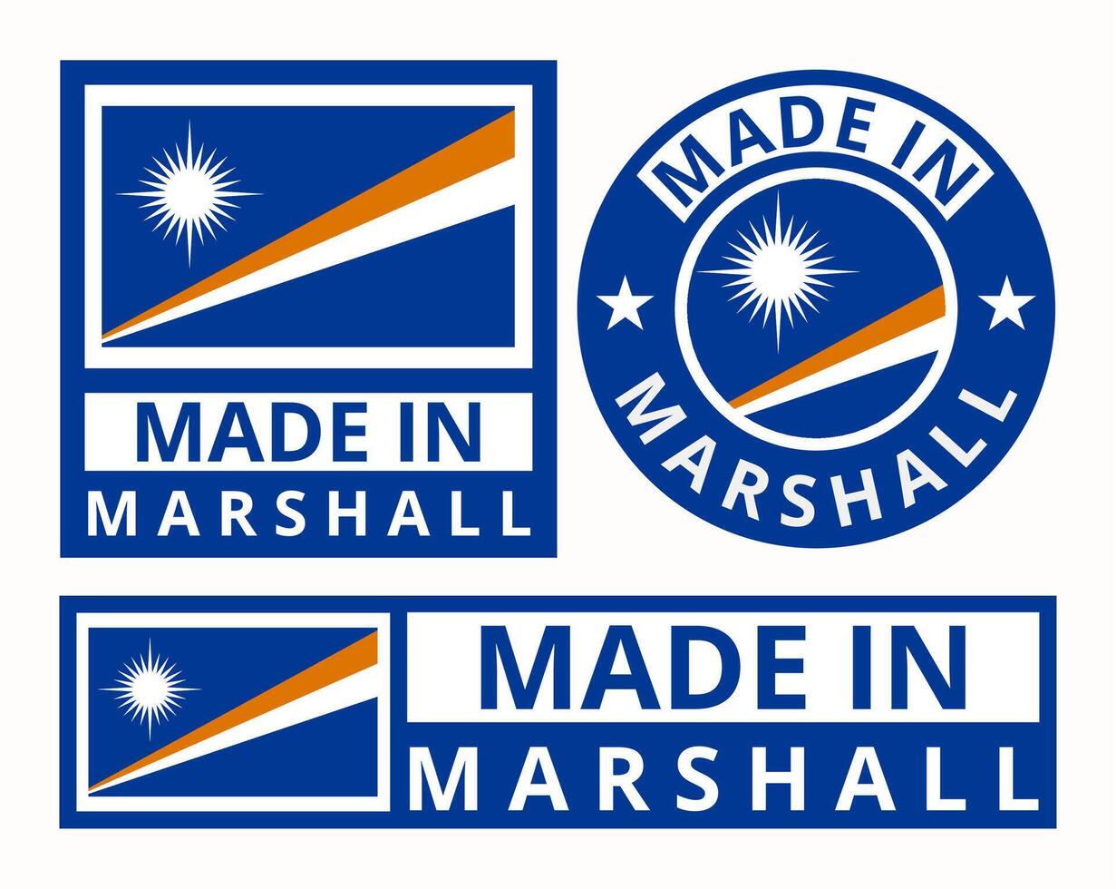 Vector set made in Marshall design product labels business icons illustration