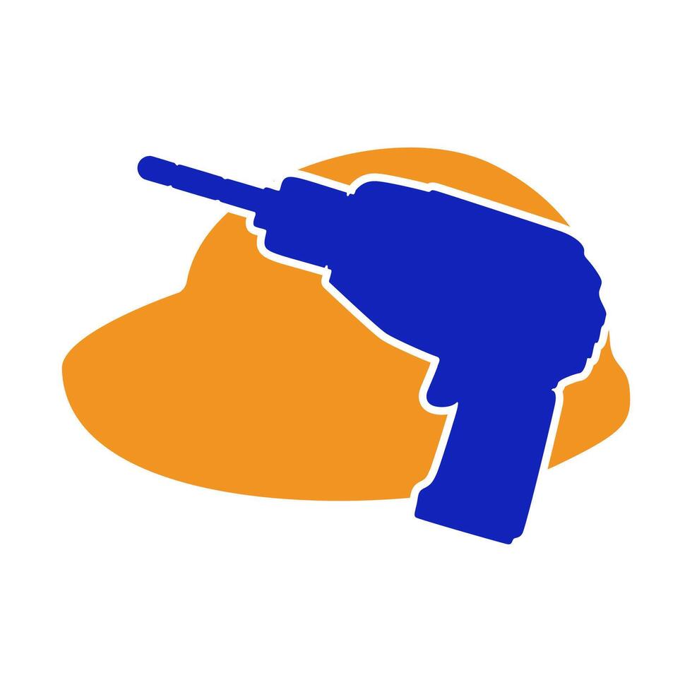 helmed drill icon. construction logo vector Illustration