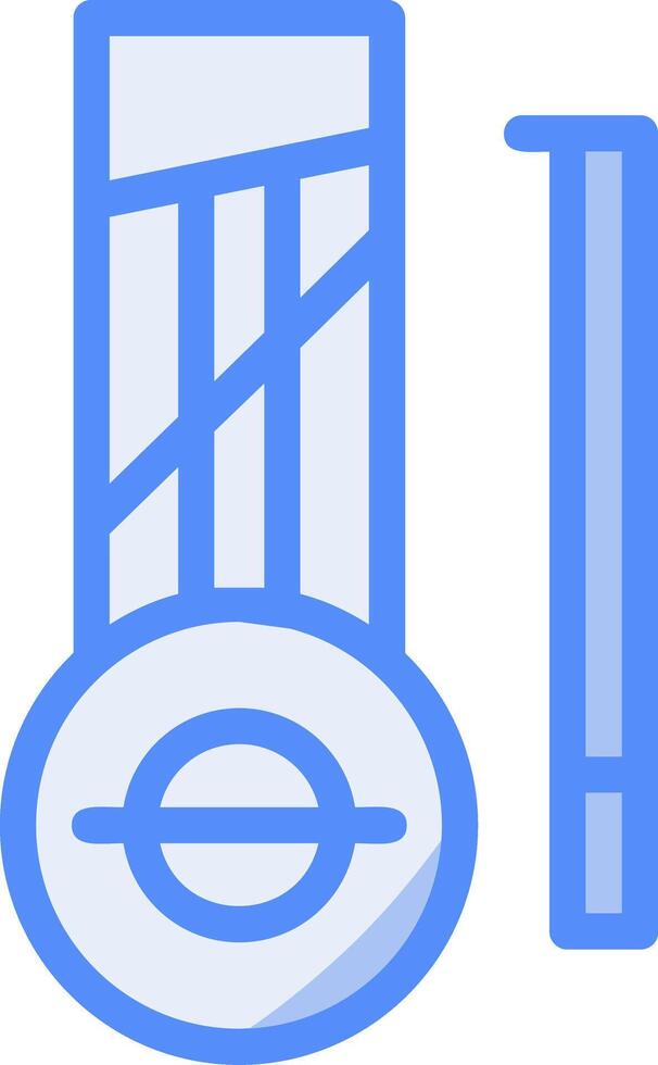 Guzheng Line Filled Blue Icon vector