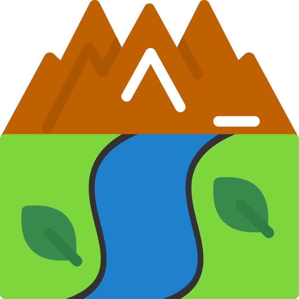 River Flat Icon vector