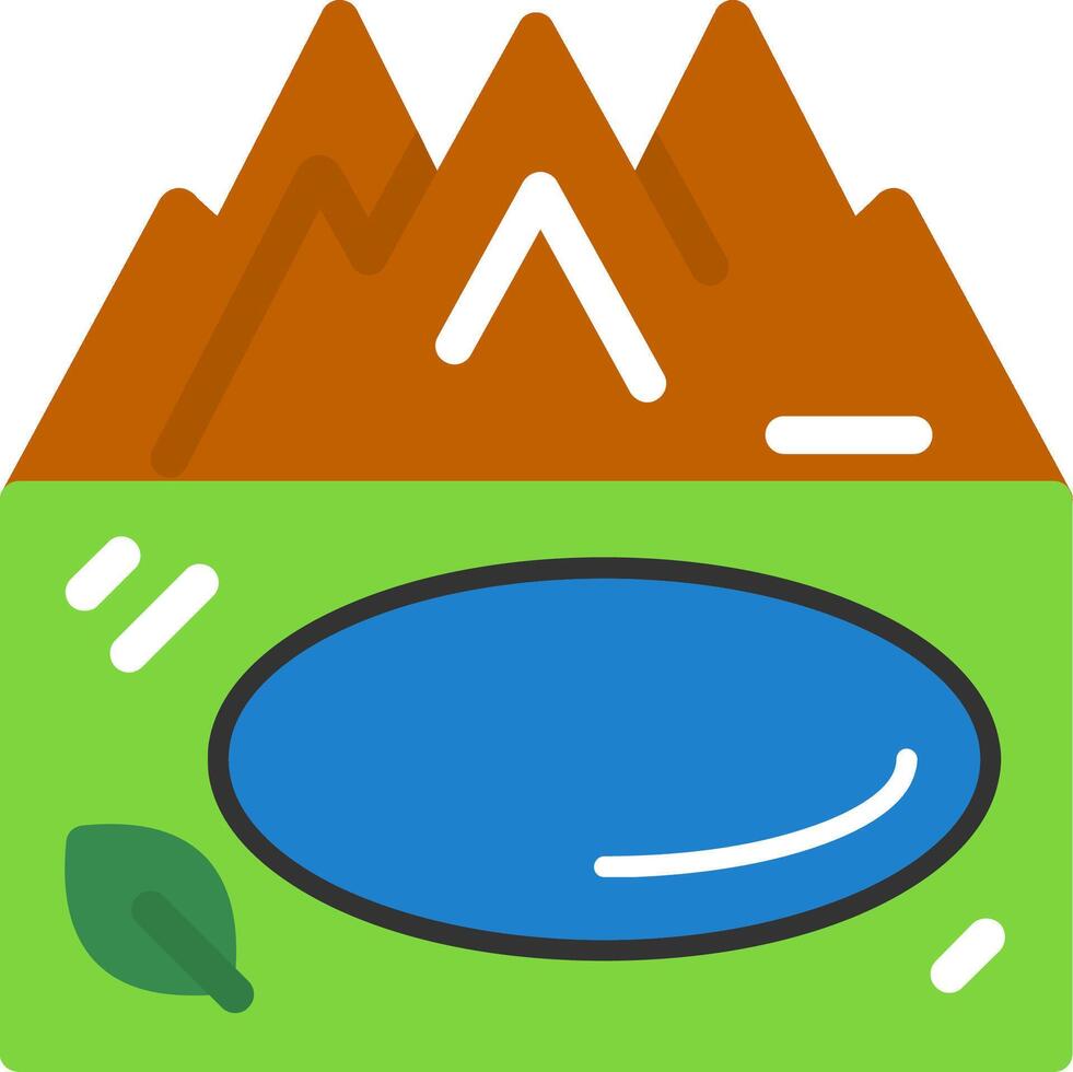 lago plano icono vector