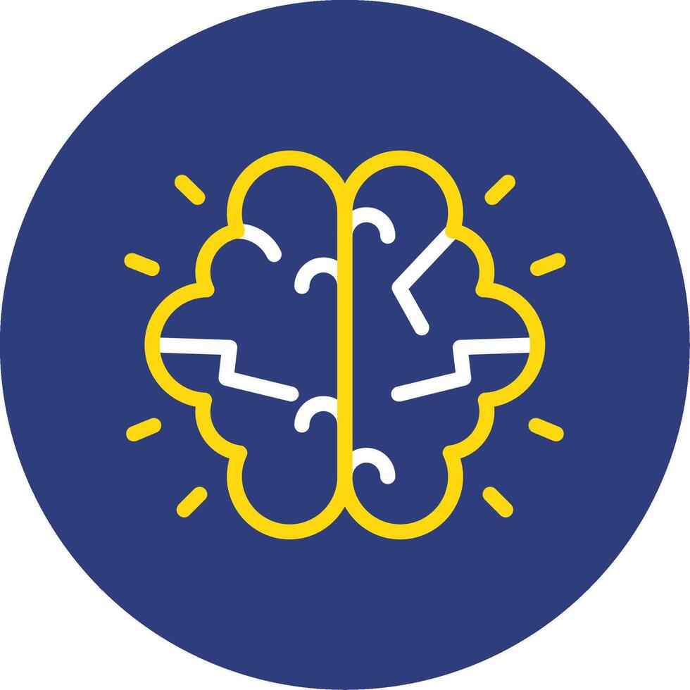 Brainstorming Dual Line Circle Icon vector
