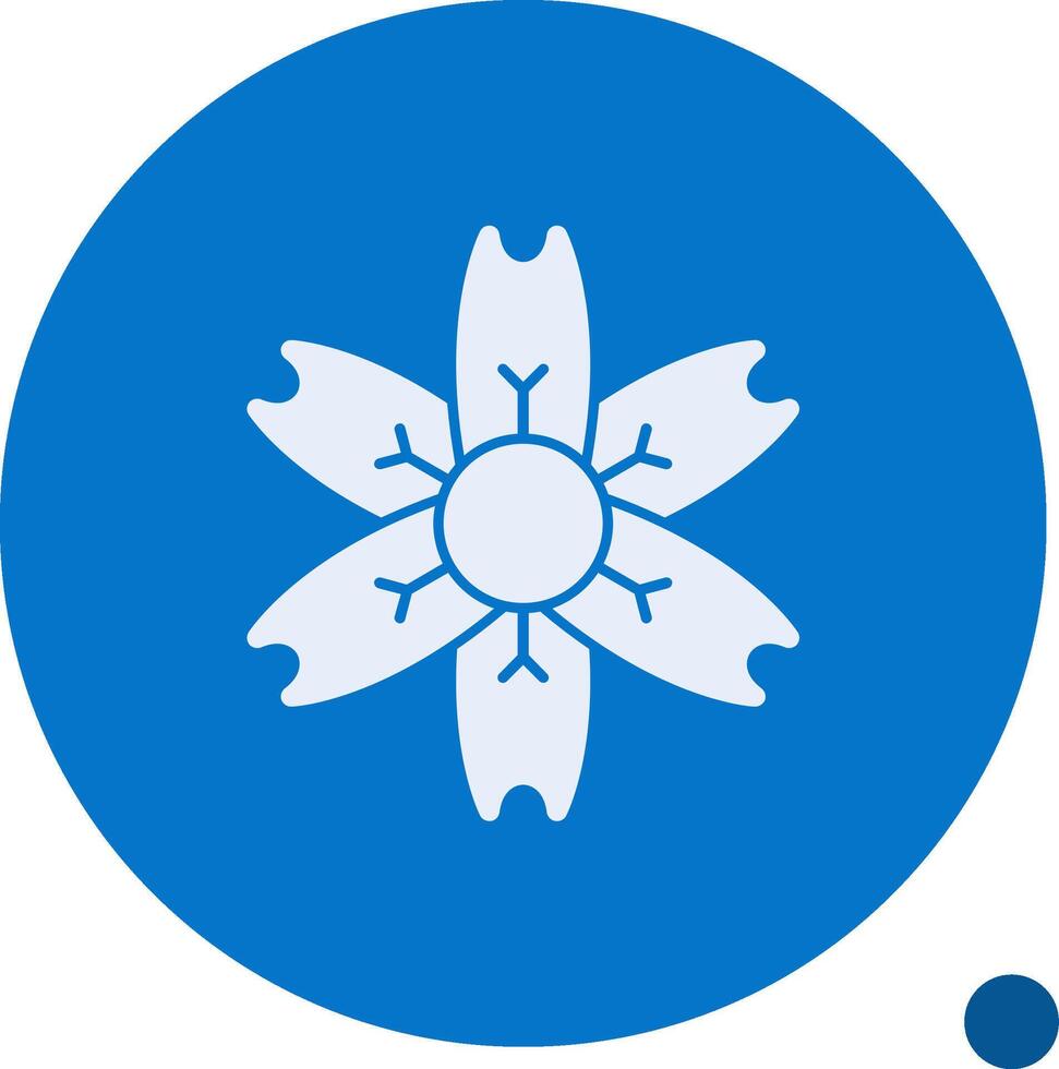 Plum Blossom Glyph Shadow Icon vector