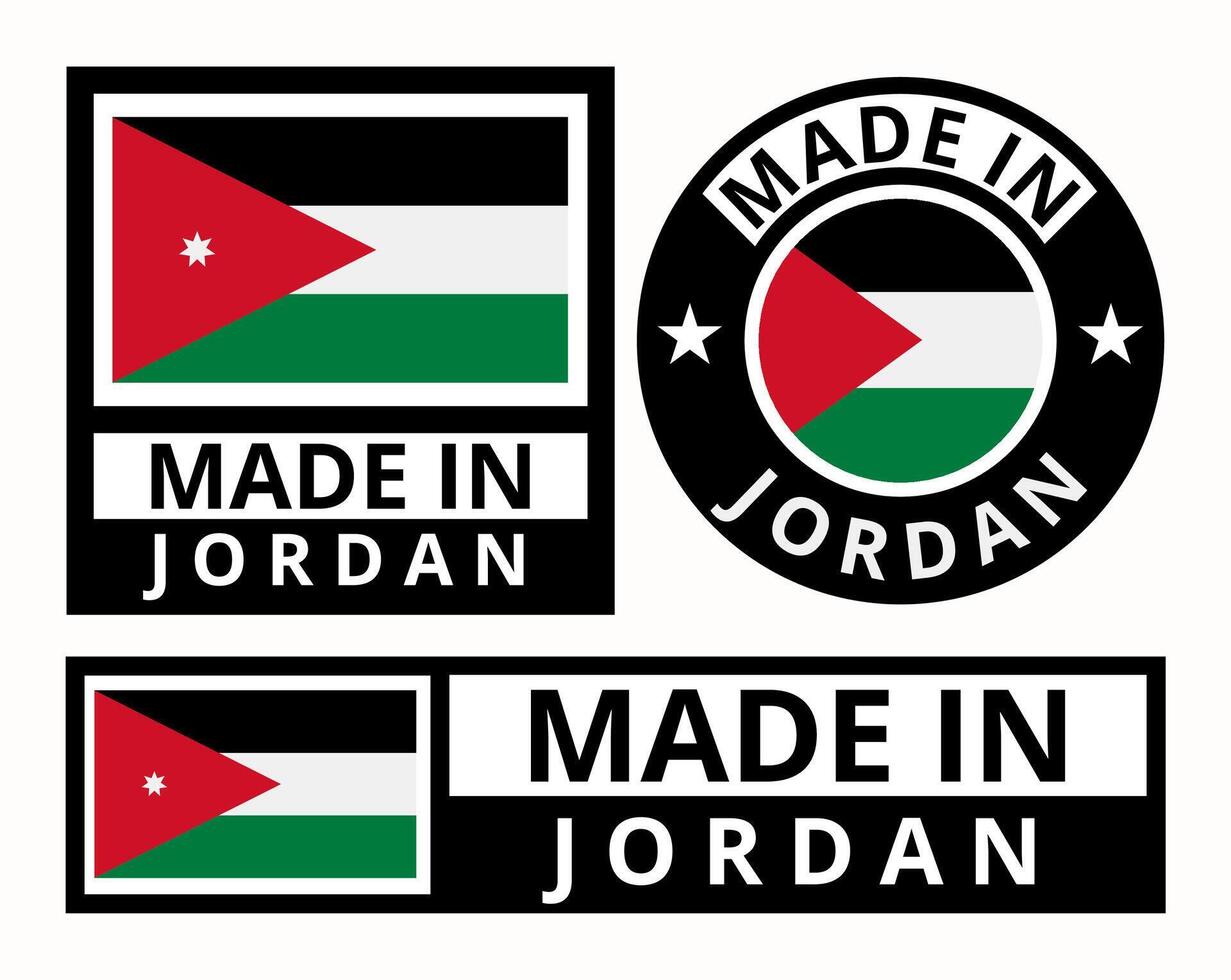 Vector set made in jordan design product labels business icons illustration