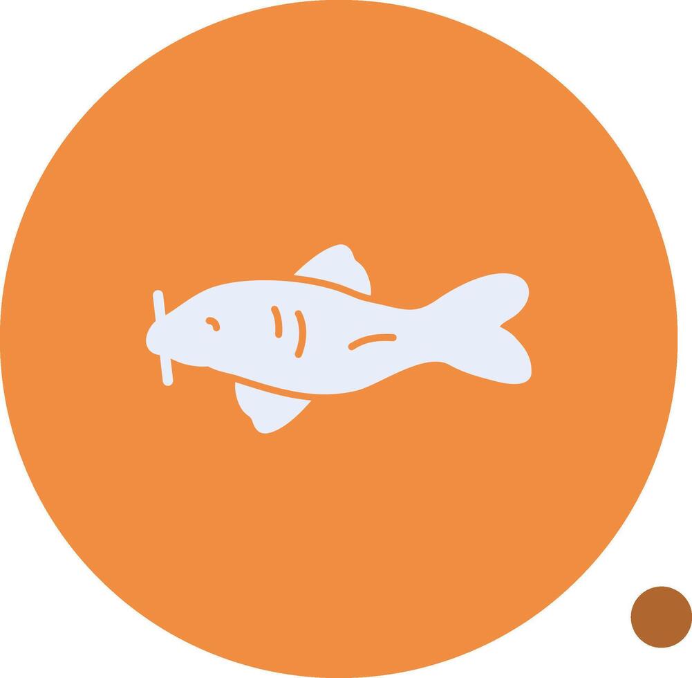 Fish Glyph Shadow Icon vector