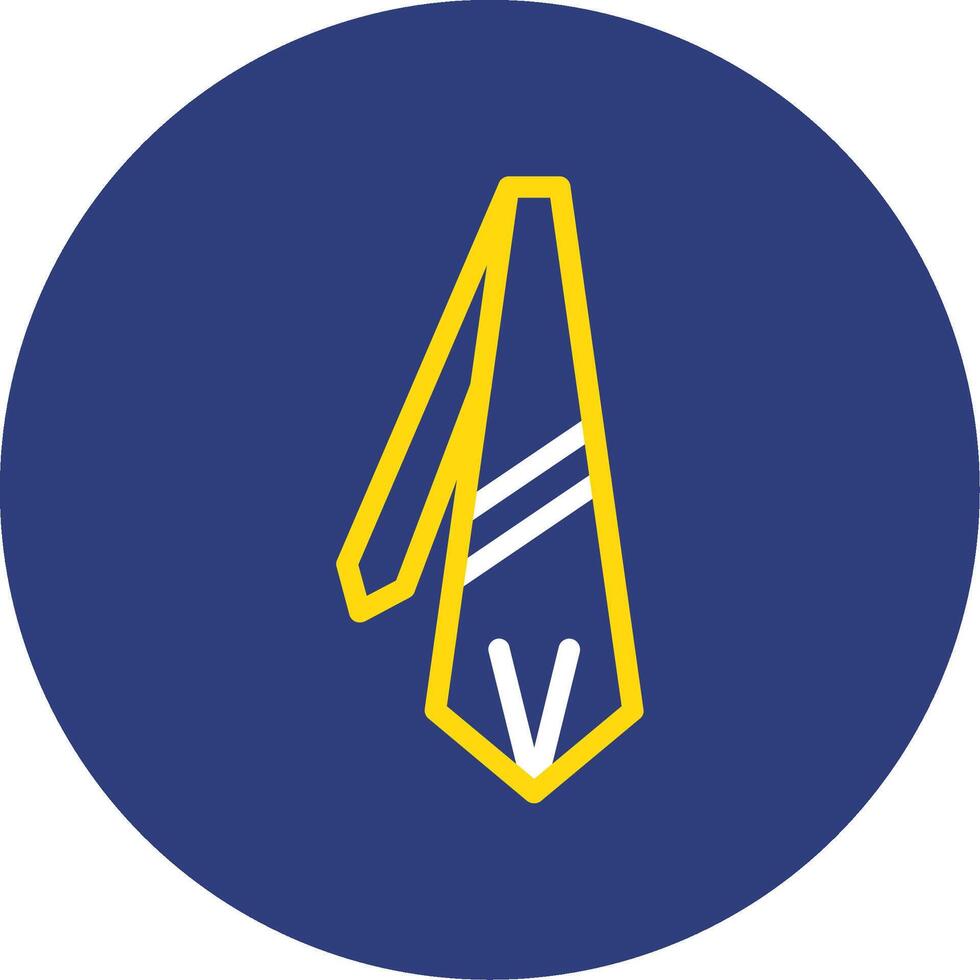 Tie Dual Line Circle Icon vector