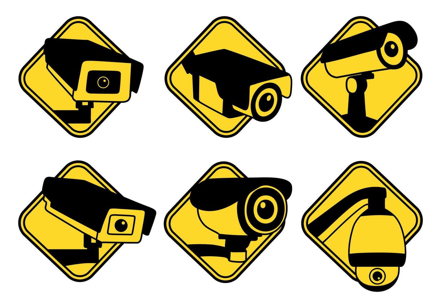 Set trendy CCTV sign icon symbol. Security Camera logo vector illustration