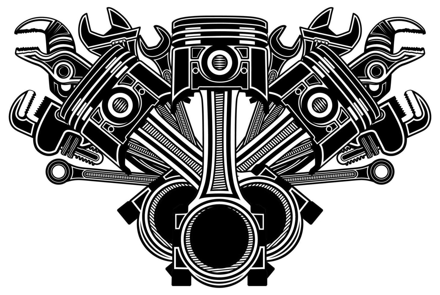 Mechanic icon symbol. Wrench tools monochrome design vector illustration