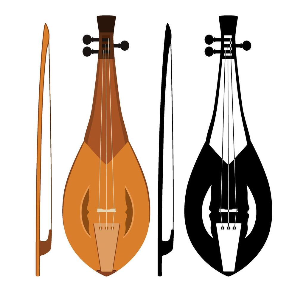 Rebec Arabian Music Instrument Icon Vector Illustration