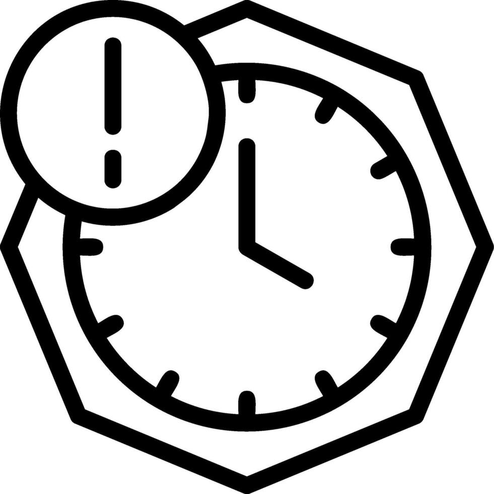 Clock with Deadline Line Icon vector