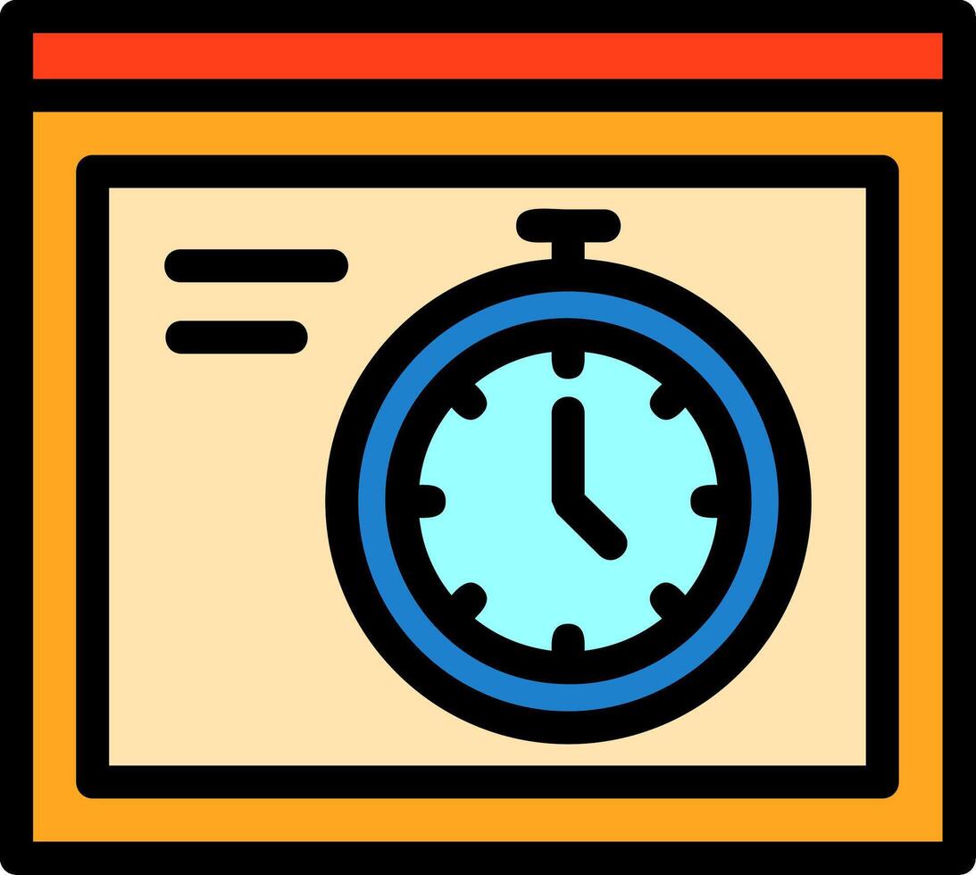 Stopwatch Line Filled vector