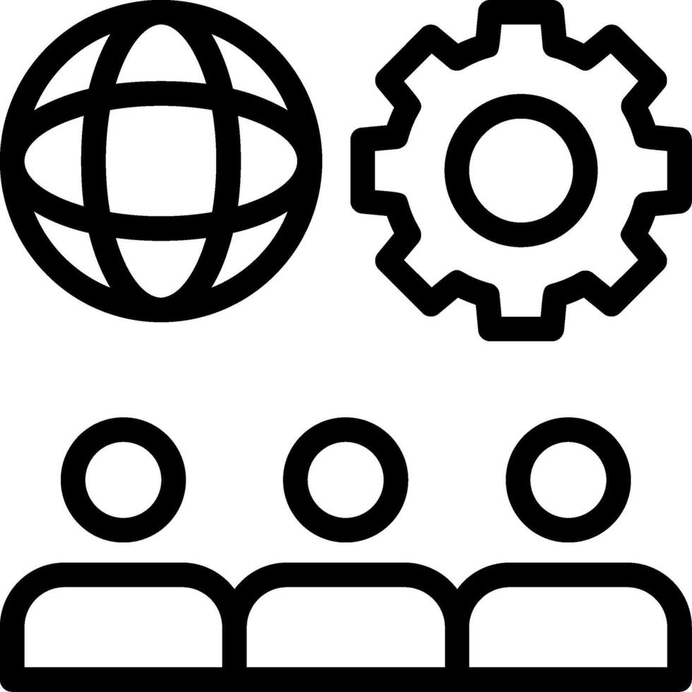 icono de línea de cultura de empresa vector