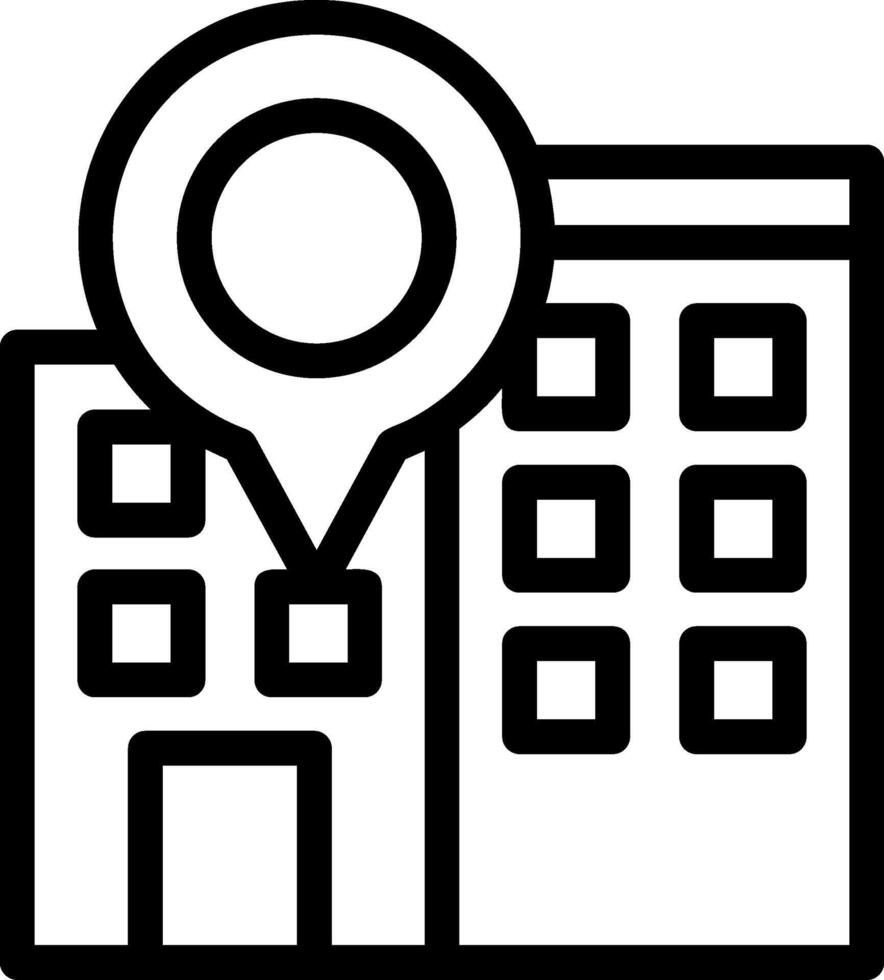 Office Location Line Icon vector