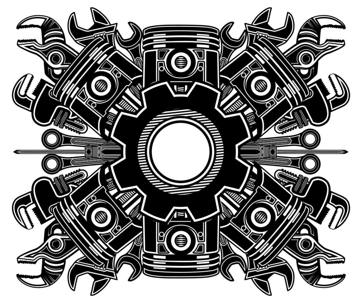 Mechanic icon symbol. Wrench tools monochrome design vector illustration