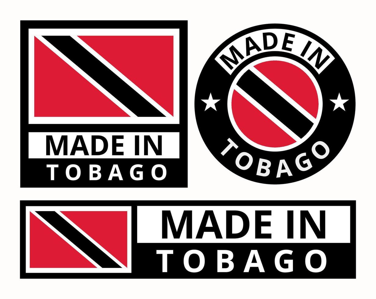 Vector set made in Tobago design product labels business icons illustration