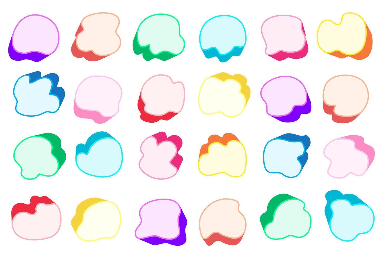 set liquid fluids shapes colorful abstract elements. Blob icon design vector illustration