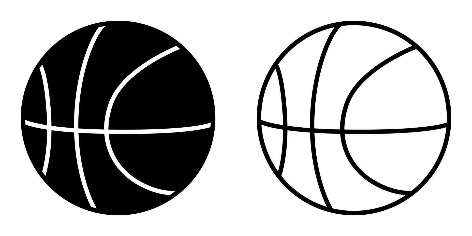 Basketball black outline icon sports design template vector illustration