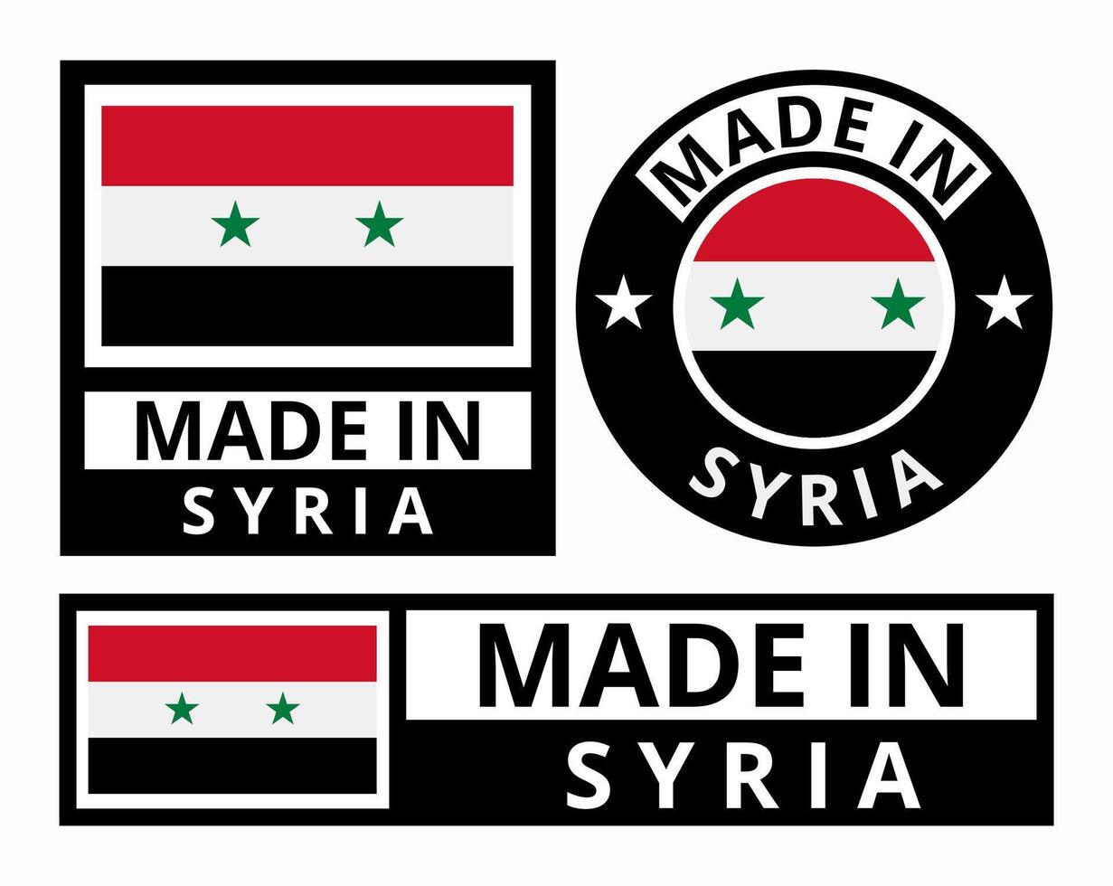 Vector set made in Syria design product labels business icons illustration