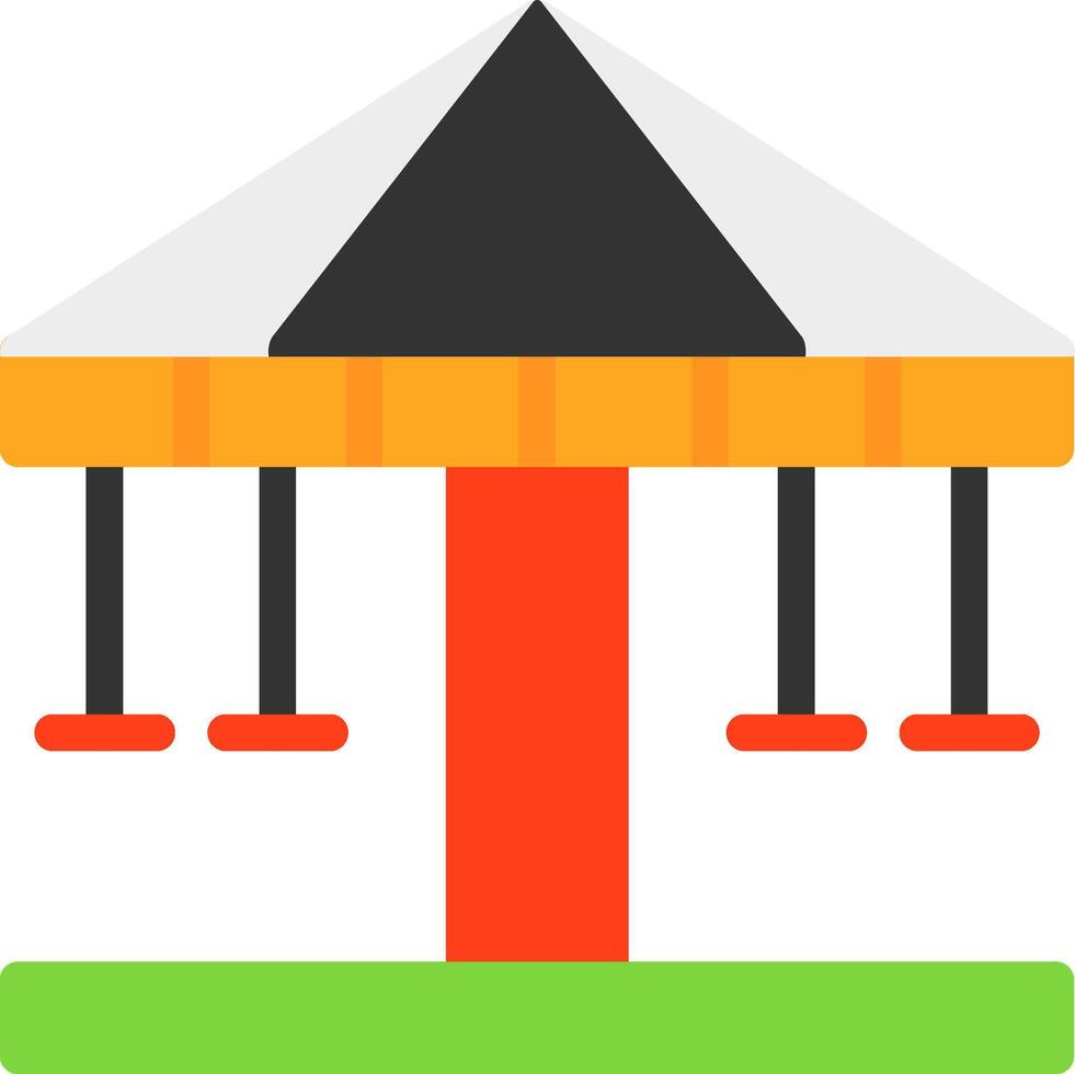 Merry-Go-Round Flat Icon vector